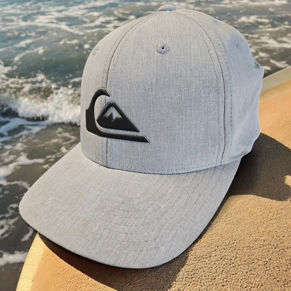 Quiksilver Heather Gray Flex Fit Hat Cap size S/M